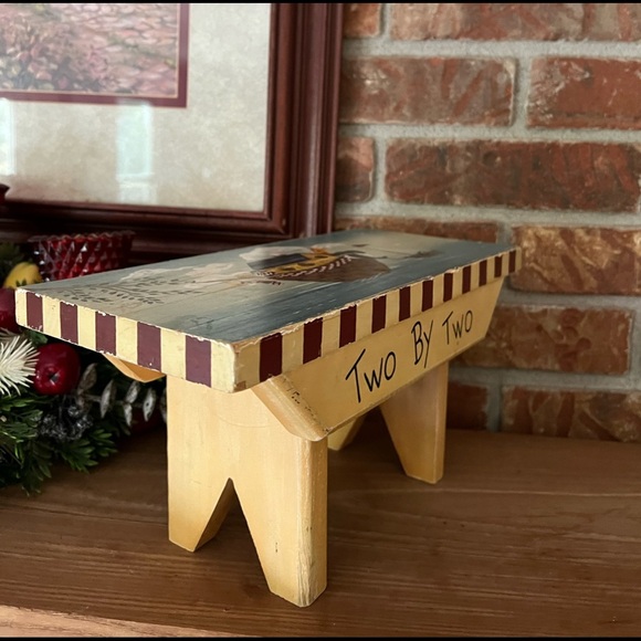 Rare Vintage 1970’s Noah’s Ark Solid Wood Bench - Picture 6 of 8